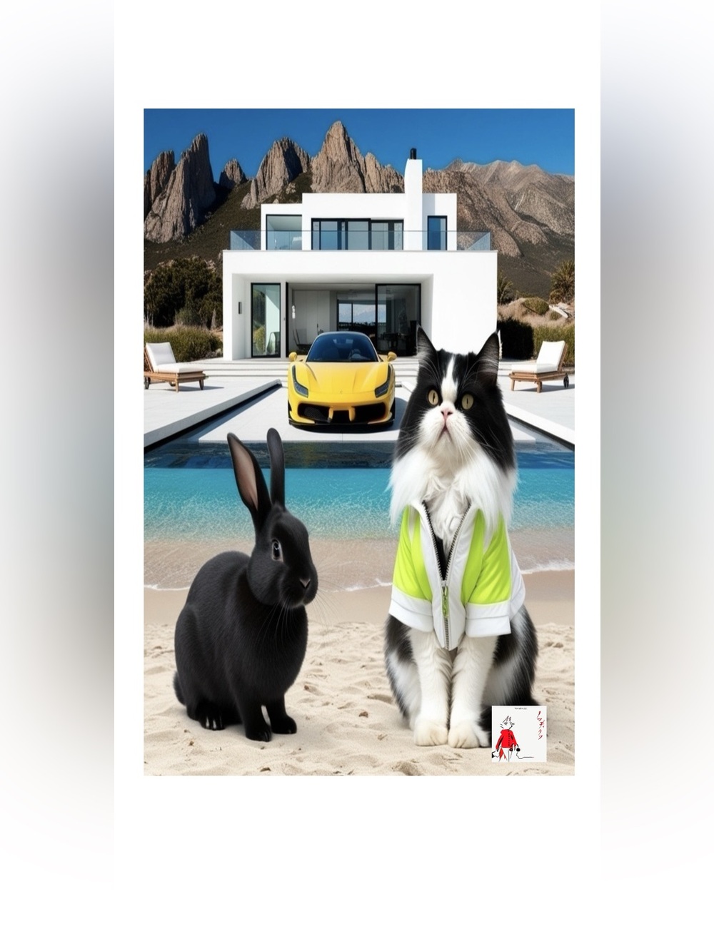 HANDCRAFTED digital art fur babies and architectural spaces high quality print